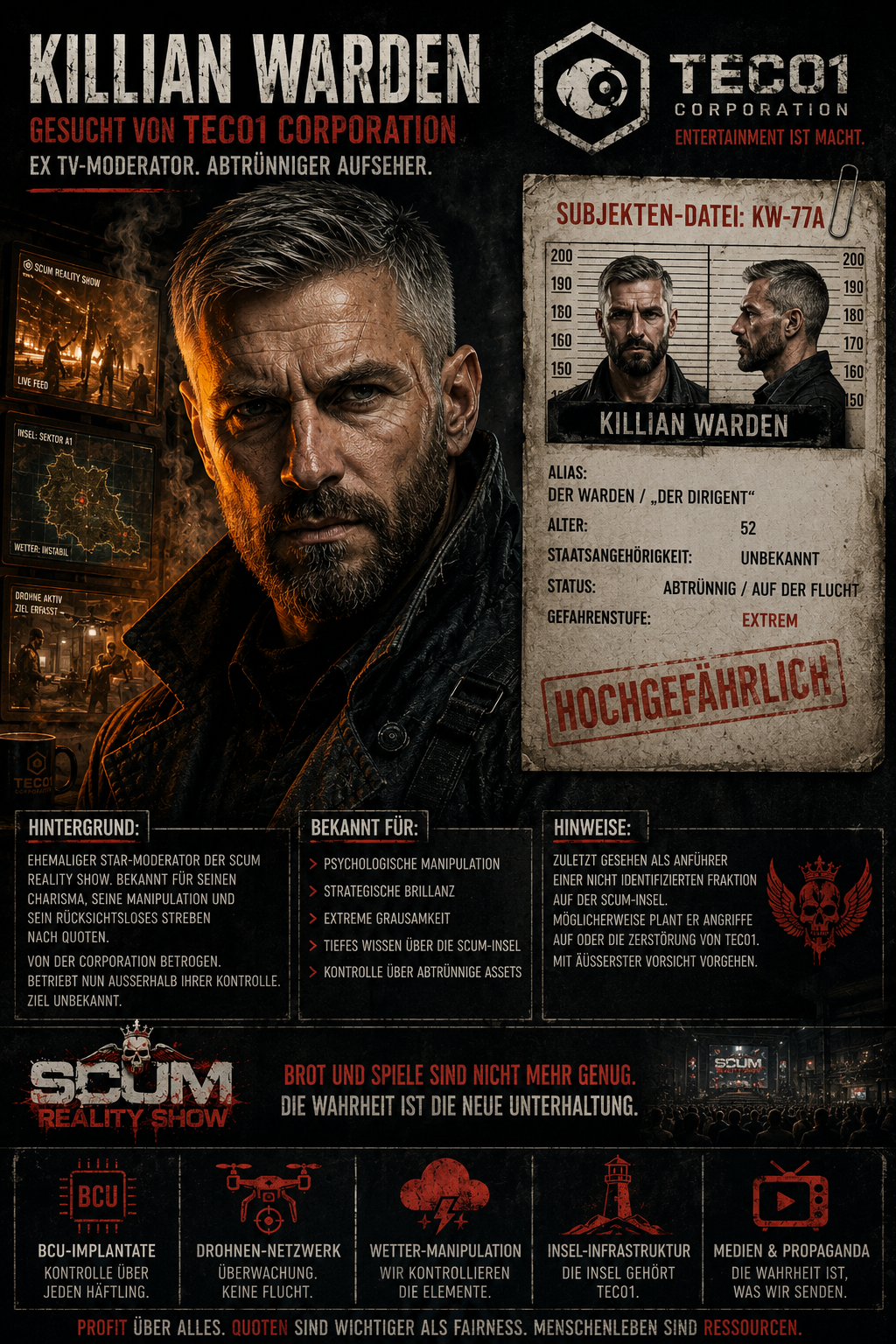 Killian Warden — Gesucht von TEC01 Corporation (Dossier)